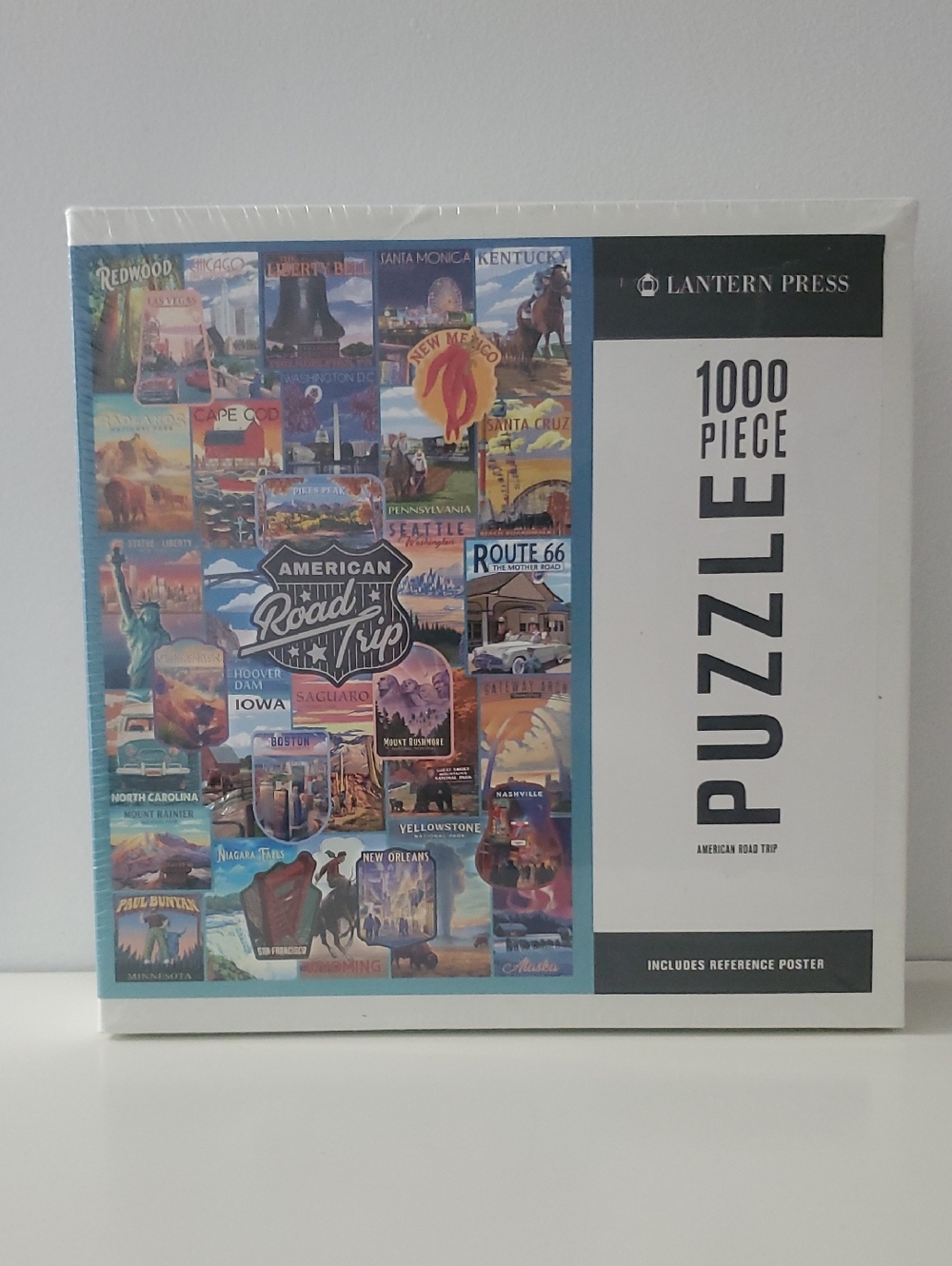 Lantern Press 1000-Piece 'American Road Trip' Puzzle - Colorful Collage NIB